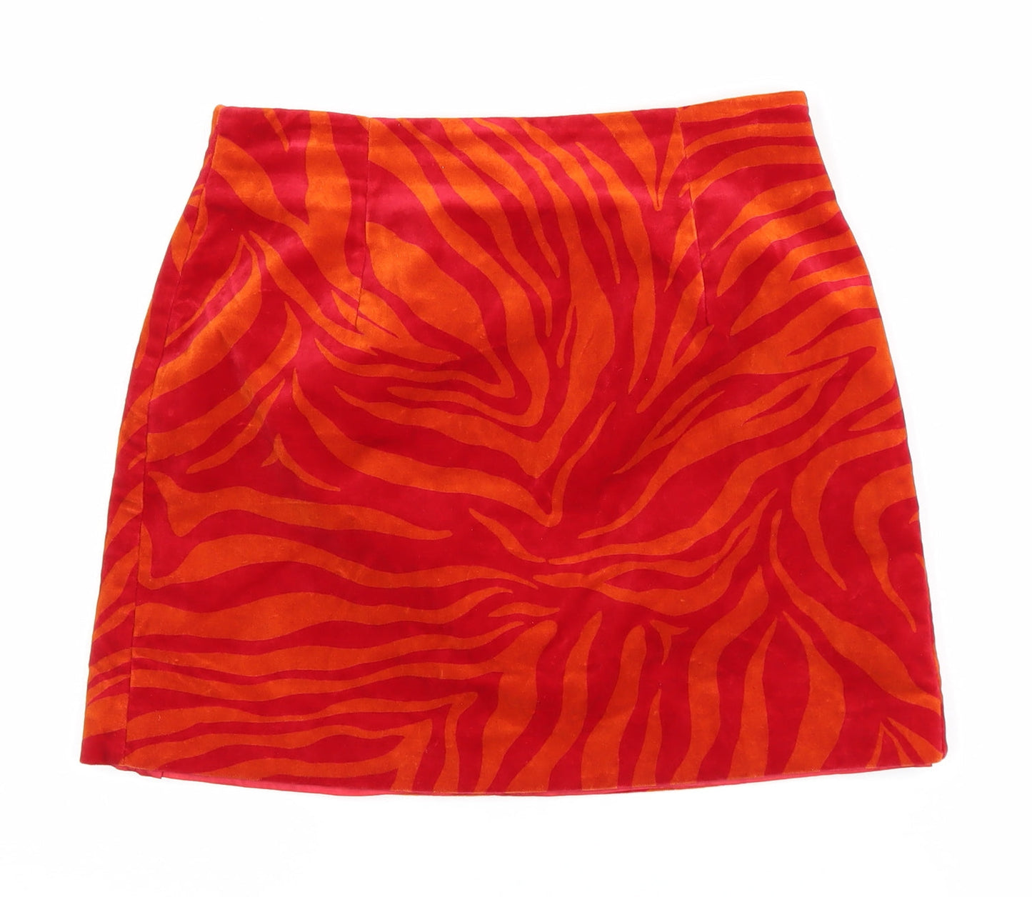 Hobbs Women’s Red Animal Print Cotton Short Skirt Size 12