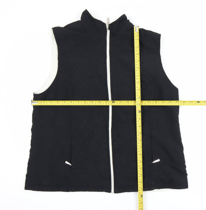 Karen Scott Sport Black Fleece Lined Zip Waistcoat L Unisex Bodywarmer