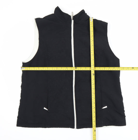 Karen Scott Sport Black Fleece Lined Zip Waistcoat L Unisex Bodywarmer