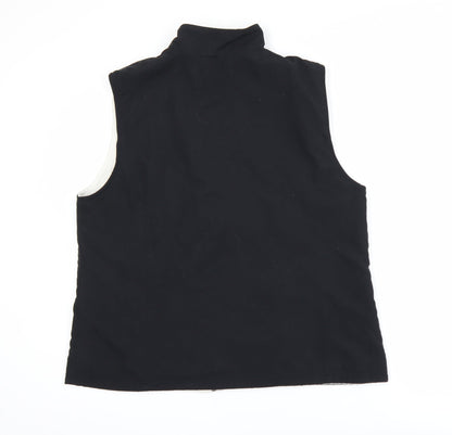 Karen Scott Sport Black Fleece Lined Zip Waistcoat L Unisex Bodywarmer