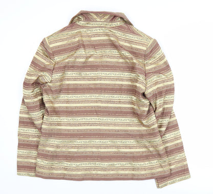 Kasper Women’s Brown Striped Single-Breasted Blazer Jacket Size 14