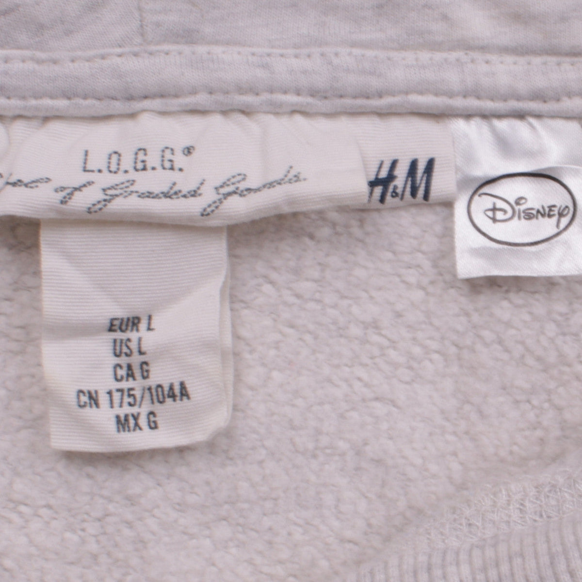 H&M Disney Women Grey Mickey Mouse Pullover Hoodie L