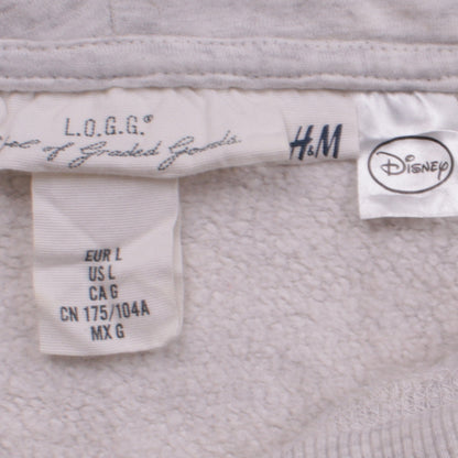 H&M Disney Women Grey Mickey Mouse Pullover Hoodie L
