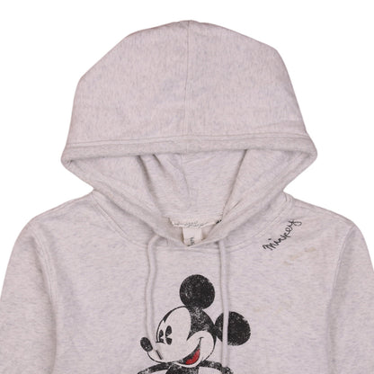 H&M Disney Women Grey Mickey Mouse Pullover Hoodie L