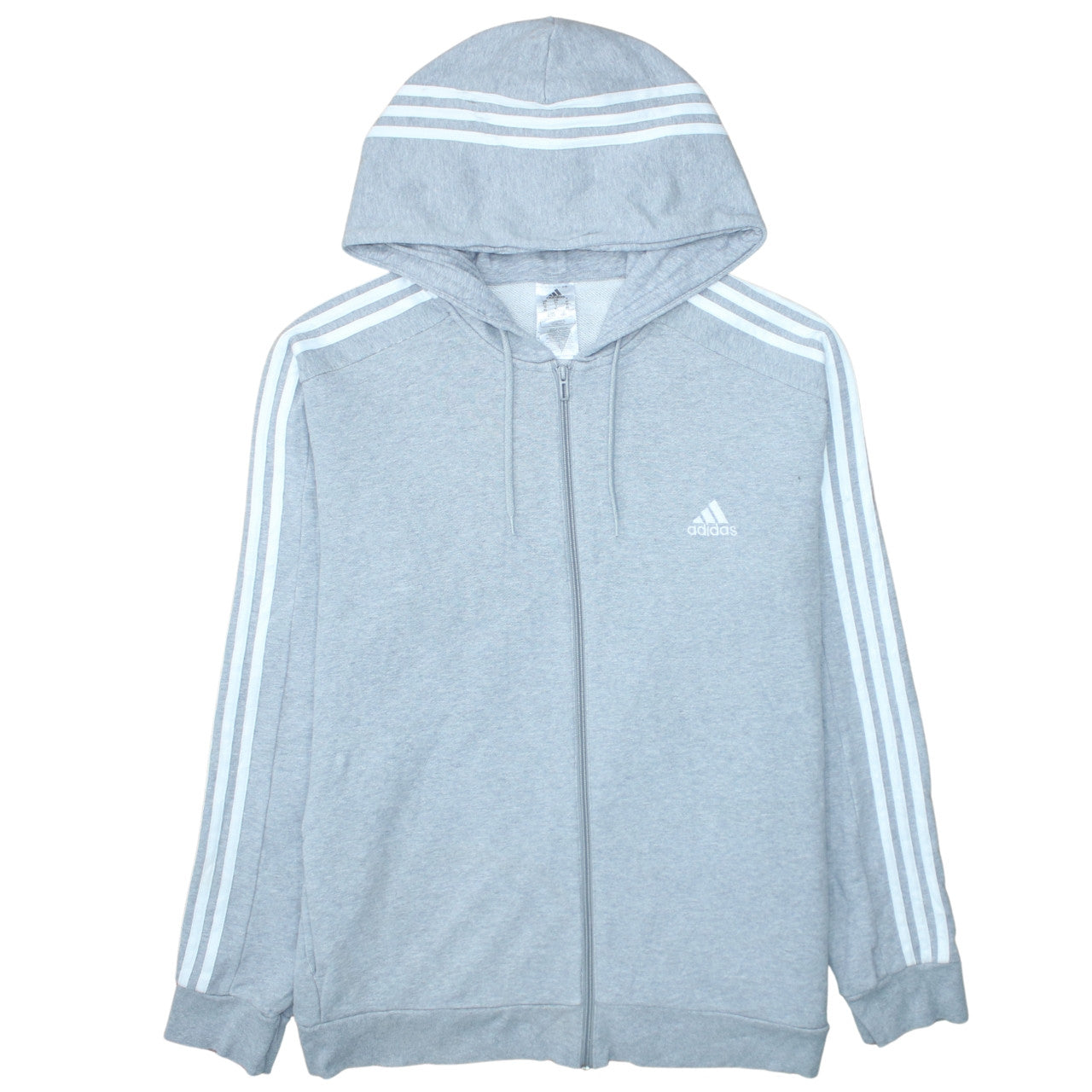 Adidas Men's Grey XL Full Zip Hoodie Jacket Sportswear