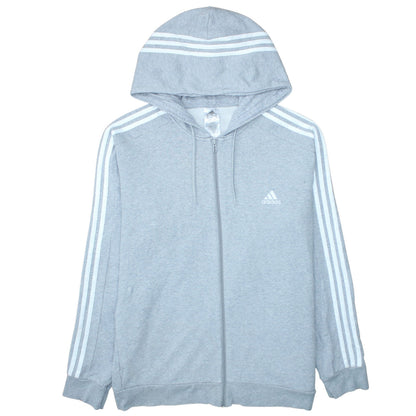 Adidas Men's Grey XL Full Zip Hoodie Jacket Sportswear