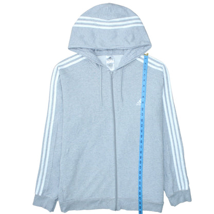 Adidas Men's Grey XL Full Zip Hoodie Jacket Sportswear