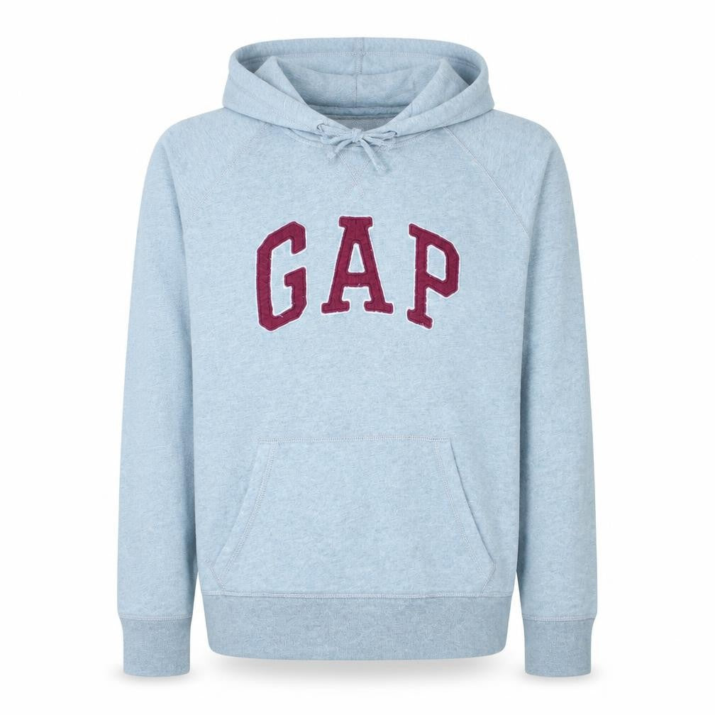 Gap Men's Grey Pullover Hoodie Size L Logo Fleece Sweatshirt