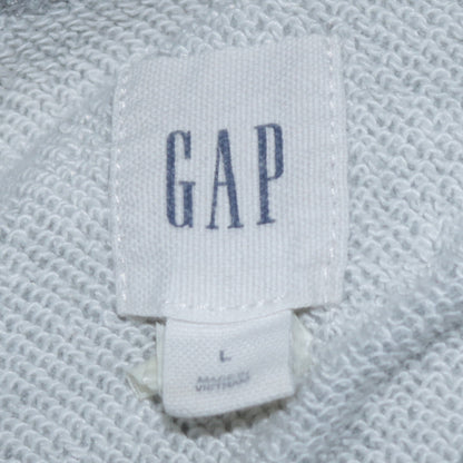 GAP Men's Grey Pullover Hoodie Size L Logo Fleece Sweatshirt