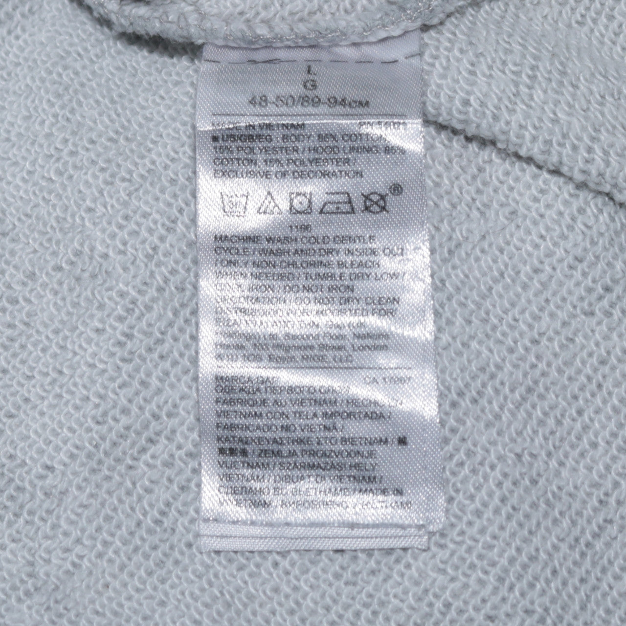 GAP Men's Grey Pullover Hoodie Size L Logo Fleece Sweatshirt