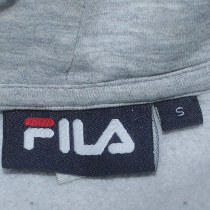 FILA Men’s Grey Pullover Hoodie Small Logo Fleece Sweatshirt
