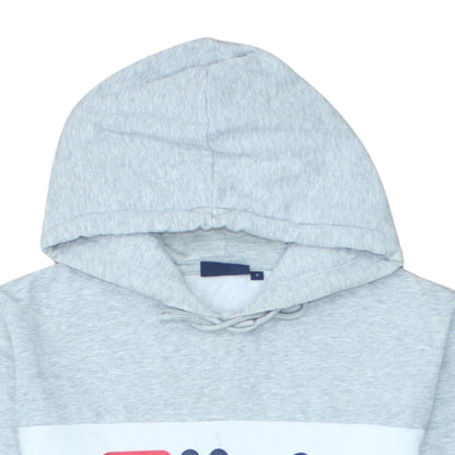 FILA Men’s Grey Pullover Hoodie Small Logo Fleece Sweatshirt