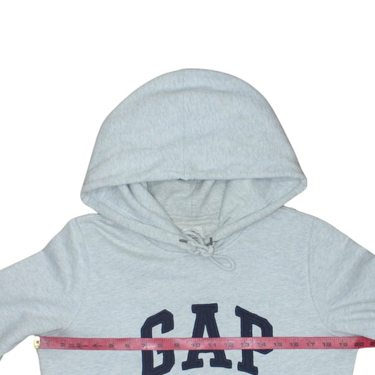 GAP Women Grey Logo Pullover Hoodie Medium Tall Authentic Cotton Blend