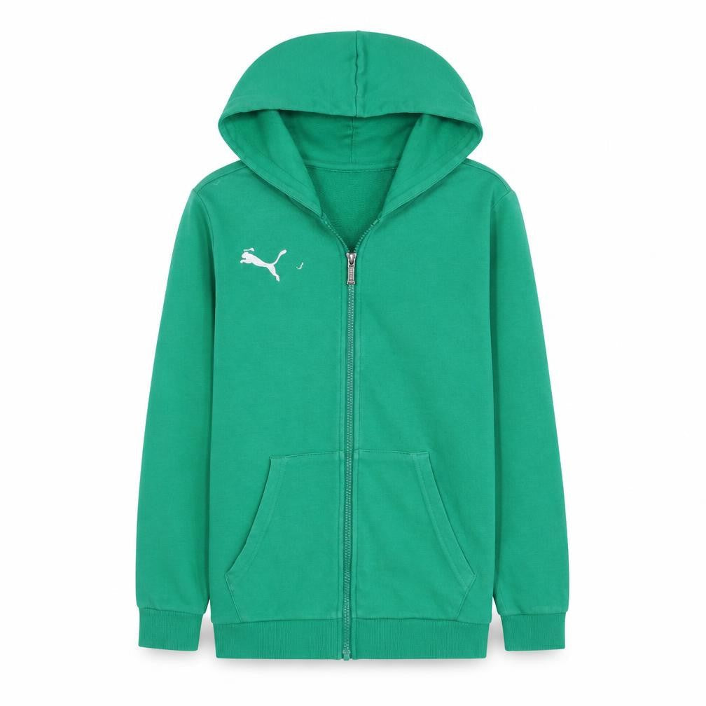 Front view of Puma boys’ green full zip fleece hoodie 13-14 years excellent condition
