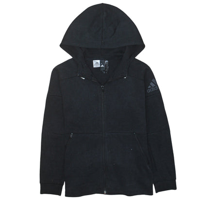 Adidas Women Black Full Zip Hoodie Size S Hooded Sweatshirt