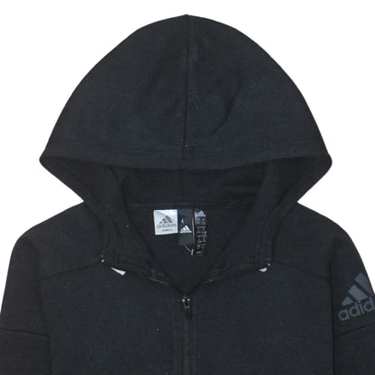 Adidas Women Black Full Zip Hoodie Size S Hooded Sweatshirt