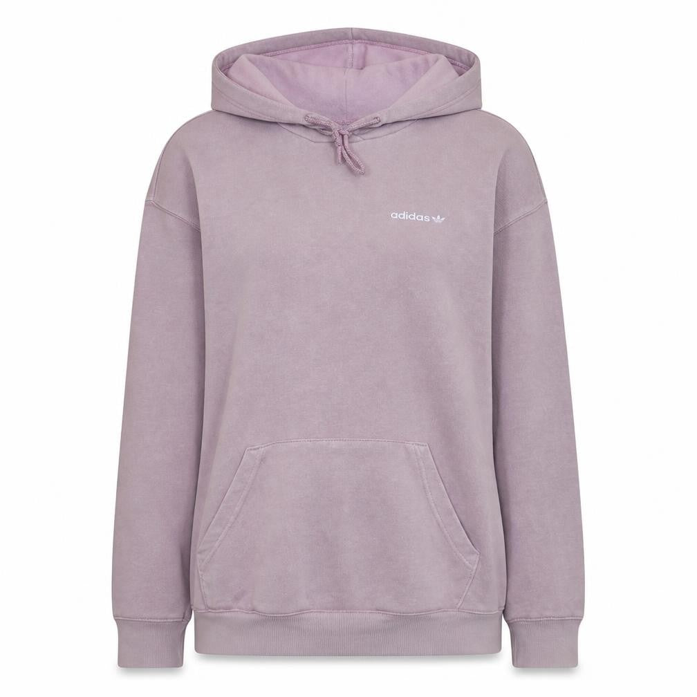 Front view of Adidas Women Pink Pullover Hoodie XS Hooded Logo Sweatshirt
