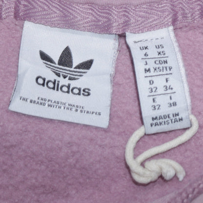 Adidas Women Pink Pullover Hoodie XS Hooded Logo Sweatshirt