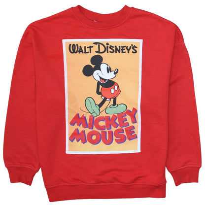 Primark Disney Women's Red Mickey Mouse Pullover Sweatshirt XS