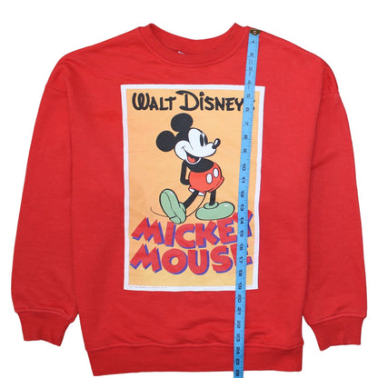 Primark Disney Women's Red Mickey Mouse Pullover Sweatshirt XS