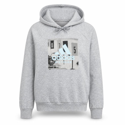 Adidas Women’s Grey Pullover Hoodie Small Biathlon Graphic Print