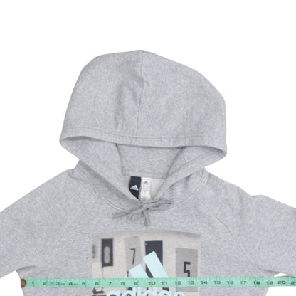 Adidas Women’s Grey Pullover Hoodie Small Biathlon Graphic Print