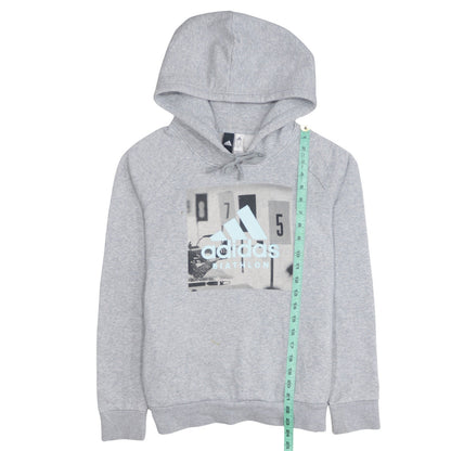Adidas Women’s Grey Pullover Hoodie Small Biathlon Graphic Print
