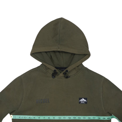 Diesel Men’s Green Pullover Hoodie Size S Regular Fit Logo Design