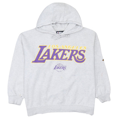 NBA Los Angeles Lakers Grey Hoodie Women L Pullover Logo Sweatshirt