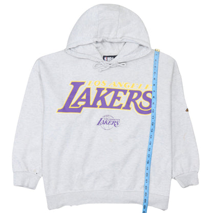 NBA Los Angeles Lakers Grey Hoodie Women L Pullover Logo Sweatshirt