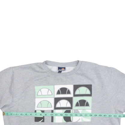 Ellesse Men's Grey XL Pullover Sweatshirt Crew Neck Graphic Logo