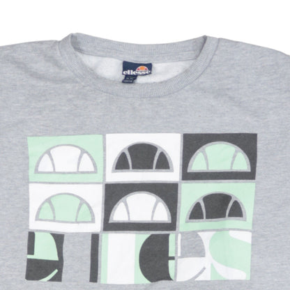 Ellesse Men's Grey XL Pullover Sweatshirt Crew Neck Graphic Logo
