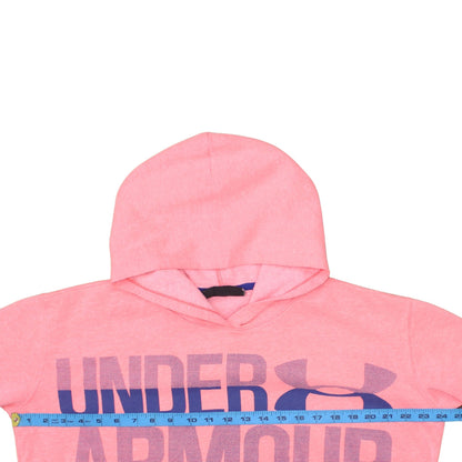 Under Armour Girls Pink Pullover Hoodie Size 14 Years Fleece ColdGear