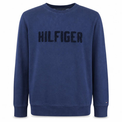 Tommy Hilfiger Men Blue XL Pullover Sweatshirt Classic Logo Crew Neck
