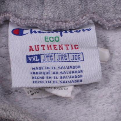 Champion Boys Grey Pullover Hoodie YXL Fleece Cotton Blend Logo Sweatshirt
