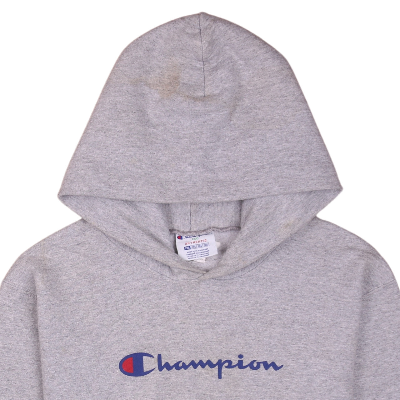 Champion Boys Grey Pullover Hoodie YXL Fleece Cotton Blend Logo Sweatshirt