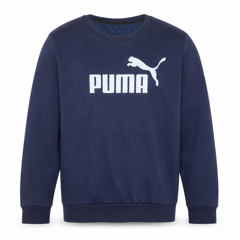 Puma Mens Blue Crew Neck Logo Sweatshirt M Regular Fit Pullover
