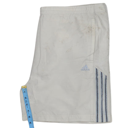 Adidas Men's White L Athletic Shorts Elastic Waist Activewear