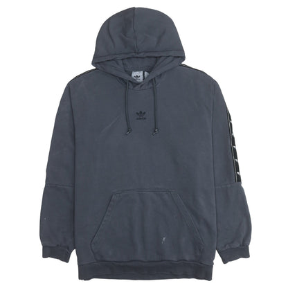 Adidas Men's Grey XL Pullover Hoodie with Logo Detail