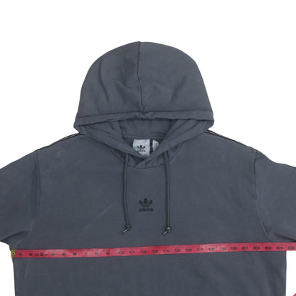 Adidas Men's Grey XL Pullover Hoodie with Logo Detail