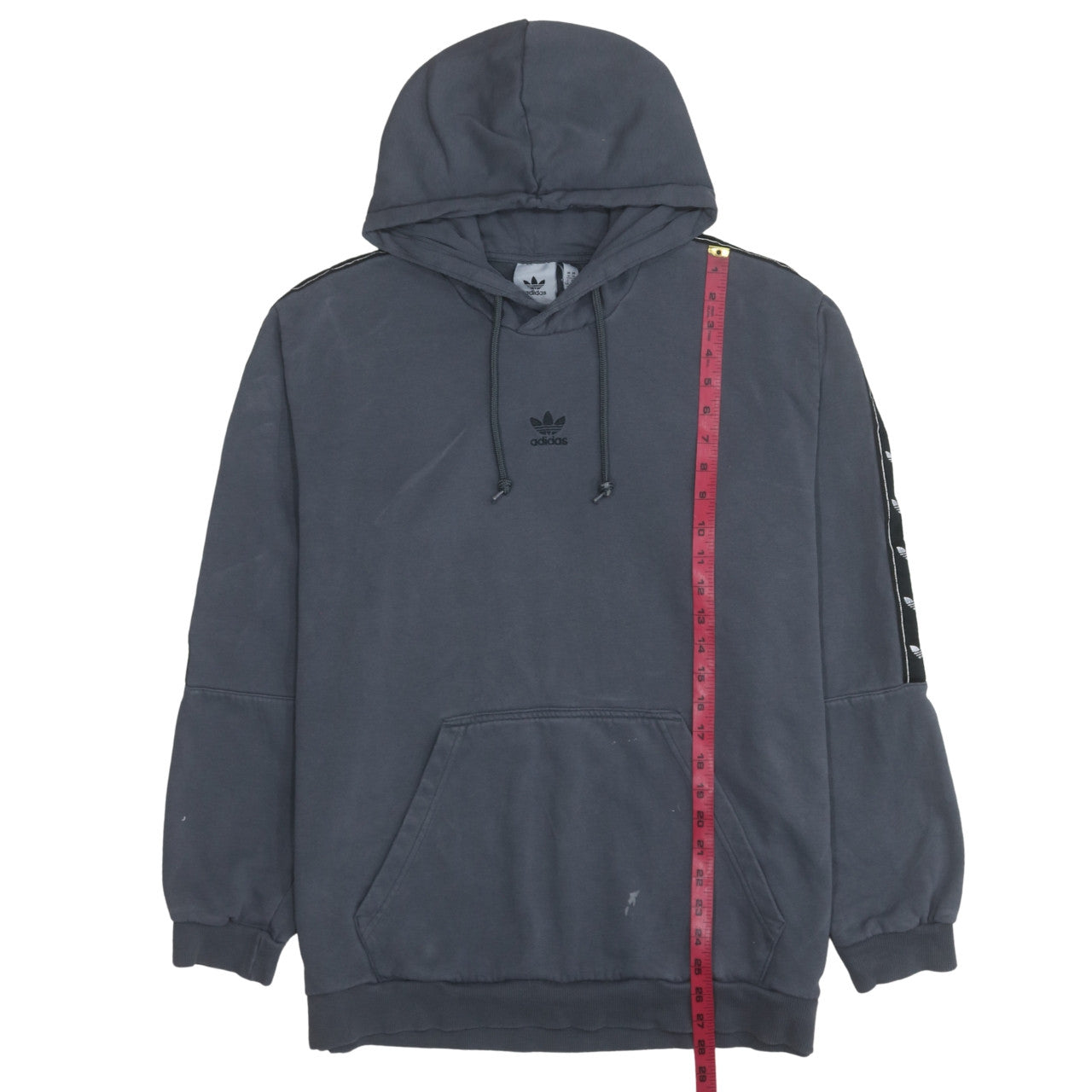 Adidas Men's Grey XL Pullover Hoodie with Logo Detail