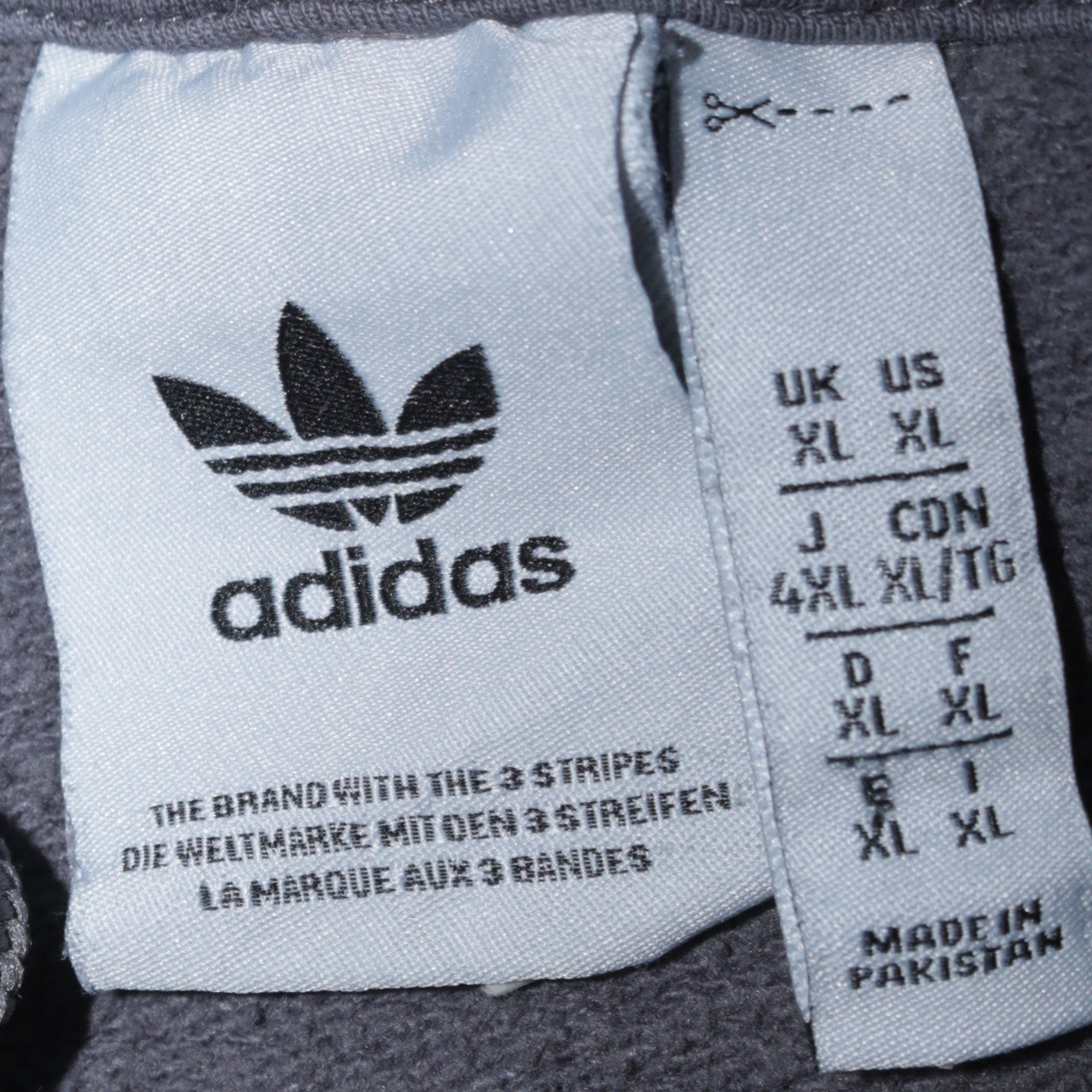Adidas Men's Grey XL Pullover Hoodie with Logo Detail