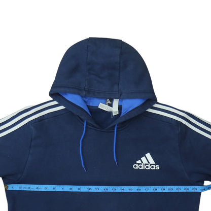 Adidas Men's Blue Pullover Hoodie L Sports Fleece Sweatshirt