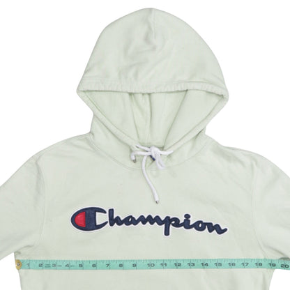 Champion Women's Small White Pullover Hoodie with Logo Embroidery