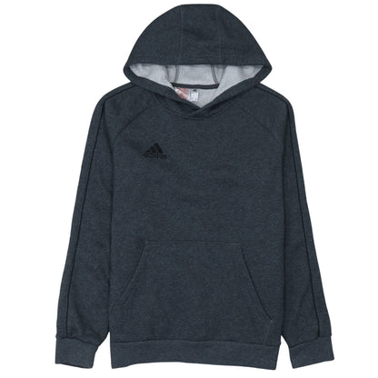 Adidas Boys Grey Fleece Pullover Hoodie Size 13-14 Years