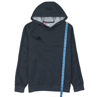Adidas Boys Grey Fleece Pullover Hoodie Size 13-14 Years