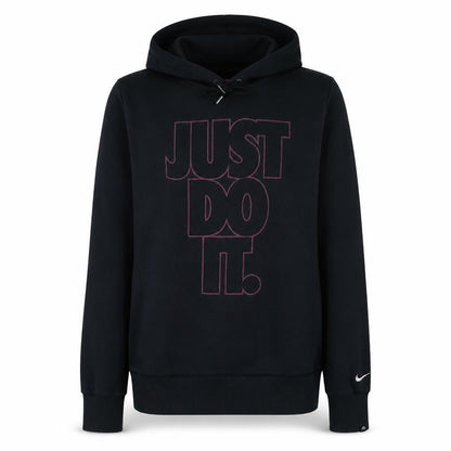 Nike Athletic Dept Women Black Pullover Hoodie L Graphic Just Do It