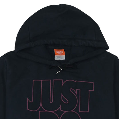 Nike Athletic Dept Women Black Pullover Hoodie L Graphic Just Do It