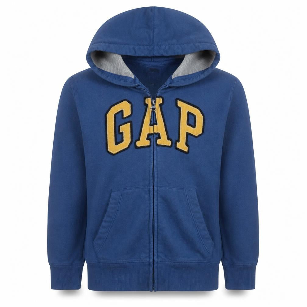 Front view of Gap Kids boys’ blue full zip hoodie sweatshirt l (10) cotton blend