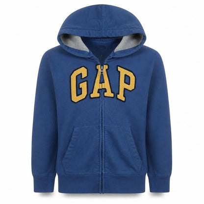Front view of Gap Kids boys’ blue full zip hoodie sweatshirt l (10) cotton blend